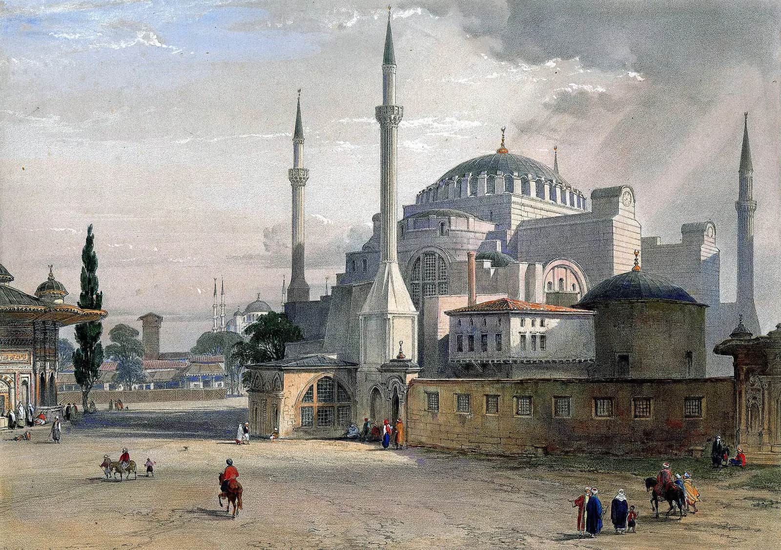 Aya Sofia, Constantinople, Louis Haghe after Gaspare Fossati