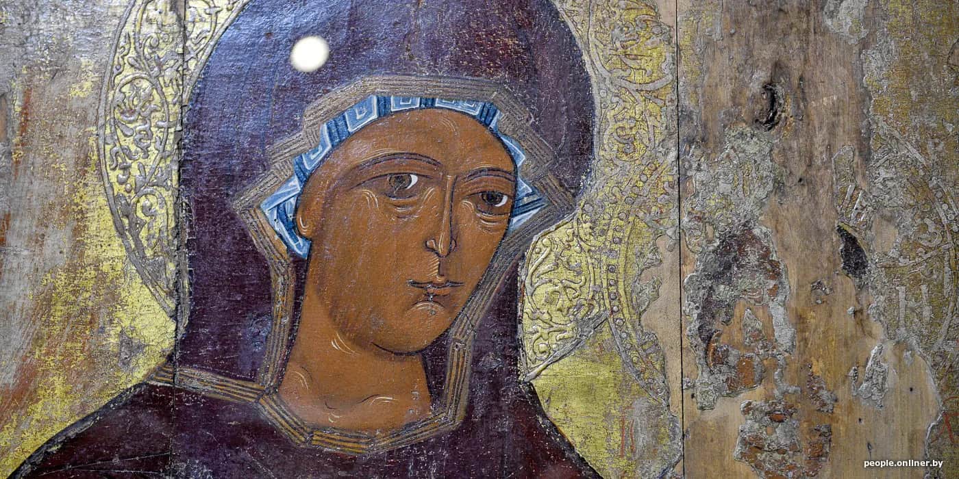 Mother of God Hodegetria of Sluck (detail), Belarusian icon painter