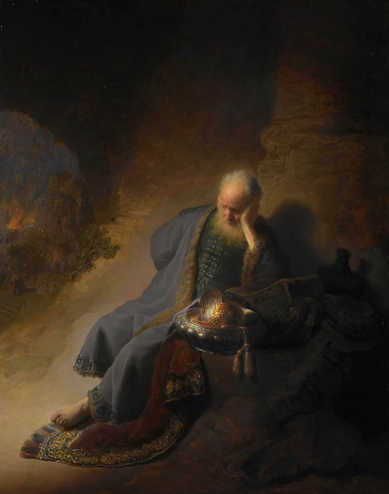 Jeremiah Lamenting the Destruction of Jerusalem, Rembrandt