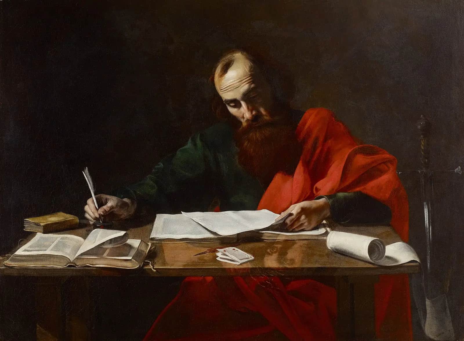 Saint Paul Writing His Epistles, Valentin de Boulogne