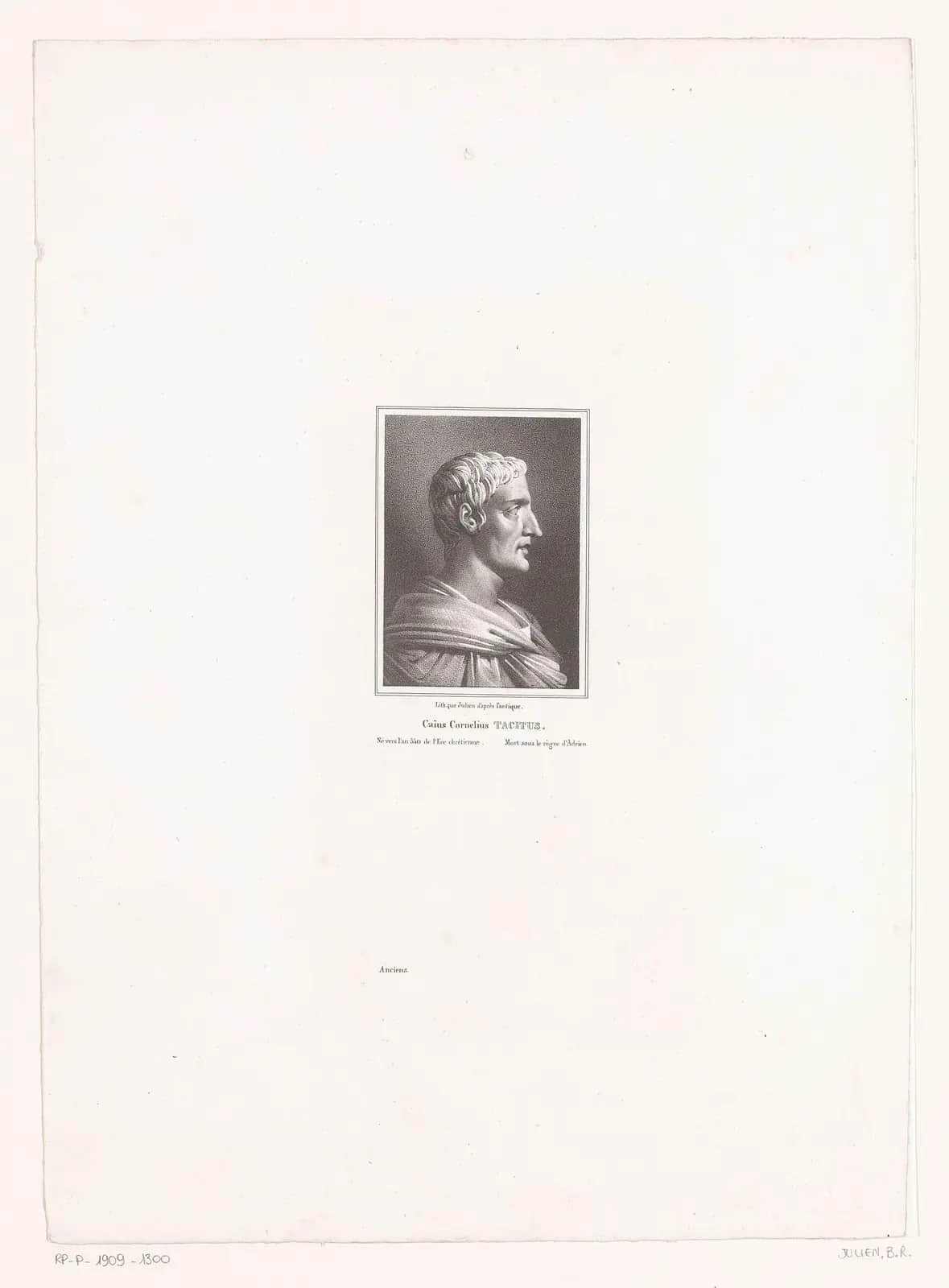 Portrait of Cornelius Tacitus (print), Unknown engraver